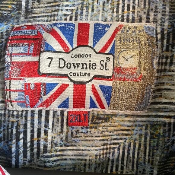 7 Downie St. London Couture Button Down Shirt Sz 2XLT Short Sleeves Stretch - Picture 2 of 11